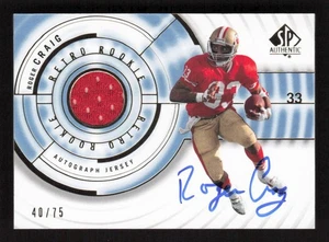 Roger Craig 2008 SP Authentic Retro Rookie Game Used Jersey Auto Autograph /75 - Picture 1 of 2