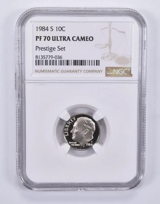 1984-S Roosevelt Dime Prestige Set PF70 UCAM NGC Brown Label *8497 - Image 1 of 4