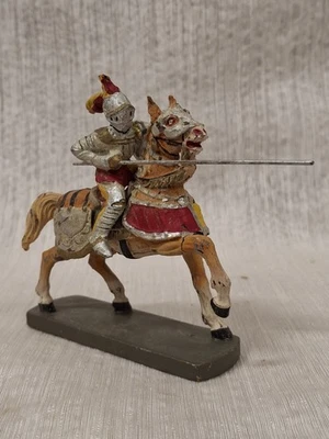 De colección Composición Elastolina Caballero en Armadura Juguete Alemán Soldado Sin Caja A Foto 1 de 4