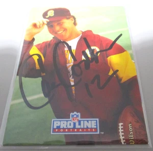 CARY CONKLIN 1992 PROLINE NFL FOOTBALL SIGNED CARD IP REDSKINS QB UW HUSKIES - Picture 1 of 1