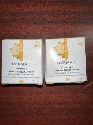 2x Derma-E Vitamina C Crema de Noche Intensa 2 oz. Ácido niacinamida hialurónico Foto 1 de 4