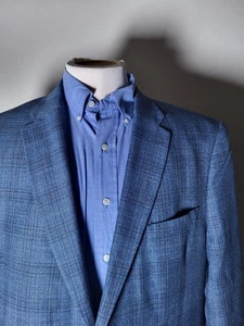46R Tommy Hilfiger Naranja Azul Glen Check 4-TEMPORADAS Abrigo Chaqueta Blazer - Imagen 1 de 8