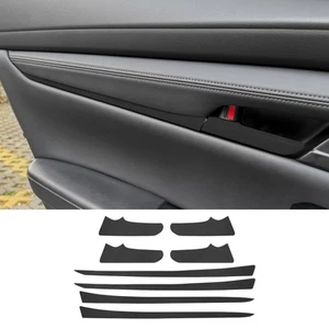 Suede Black Car Interior Door Handle Trim Strip Sticker For Mazda 3 2019-2025 - Picture 1 of 9