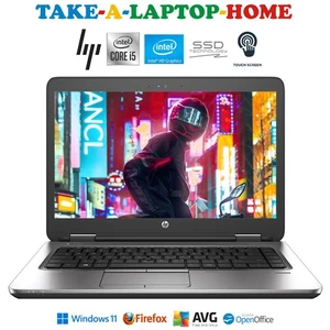 HP ELITEBOOK TOUCHSCREEN LAPTOP WINDOWS11 PRO INTEL CORE I5 OFFICE WIFI 14.1" HD - Picture 1 of 11