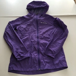 Columbia Rain Jacket Girls Youth Size Medium (10/12) Purple Full Zip Nylon - Picture 1 of 10