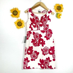 Vestido Vaina Ann Taylor Nuevo Con Etiquetas Floral Rosa Blanco Cuello Barco Sin Mangas Talla 8P - Imagen 1 de 12