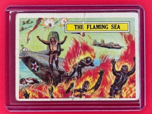 1965 A&BC Ltd. WWII Battle Cards #40 - The Flaming Sea (Poor, Creased) - Bild 1 von 2