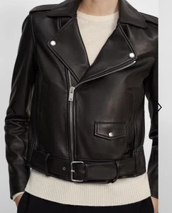 THEORY LEDER BIKER JACKE SCHWARZ - Bild 1 von 13