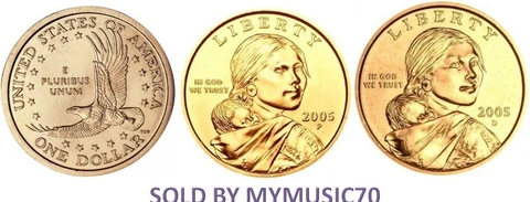 2005 P, D Sacagawea Golden Dollar - Uncirculated Dollar coin set / lot Cover