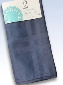 Set of 2 MARTHA STEWART Skylight Plaid Microfiber Napkins - Blue - 19" x 19" - Picture 1 of 2
