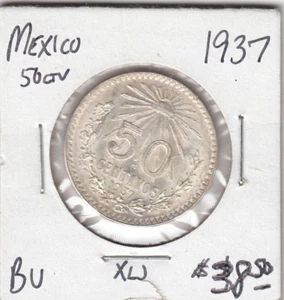 1937 Mexico 50 Centavos Silver Coin - NICE!!!   C7 - Picture 1 of 2