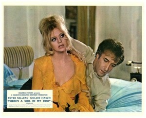 There's a Girl In My Soup Original Lobby Card Goldie Hawn Peter Sellers on bed