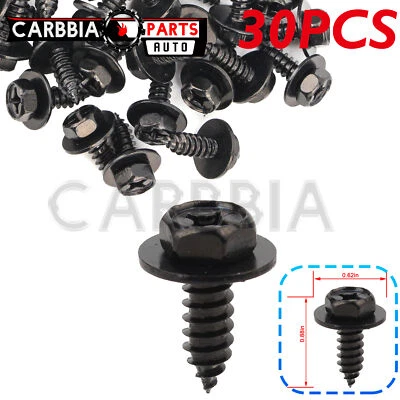Tornillo de cabeza hexagonal 30x 10 mm con clip de cubierta negro arandela 90159-60498 para Toyota Foto 1 de 4