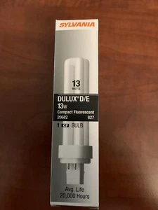 Five (5) Sylvania 20682 Compact Fluorescent 4 Pin Double Tube 2700K, 13-watt. - Picture 1 of 7