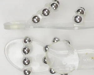 Asos Jelly Sandalen Gr.41 Silber Nieten Neu - Bild 1 von 8