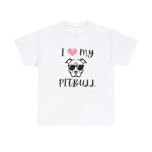 I LOVE my PITBULL Tshirt, Pitbull T-shirt, I Heart Pitbulls - Picture 1 of 25