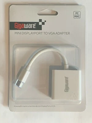 Gigaware Mini Display Port Male To VGA Female Adapter/Converter Cable, PC/Mac - Image 1 of 4