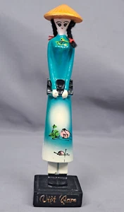 Vintage Traditional Vietnam Dolls Wood Glaze - Picture 1 of 8