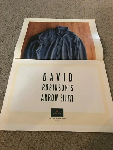 Vintage 1996 DAVID ROBINSON ARROW SHIRTS Poster Print Ad SAN ANTONIO SPURS 1990s Cover