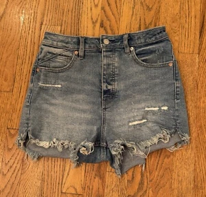 Free People Crvy Denim High Rise Shorts Size 26 - Picture 1 of 5