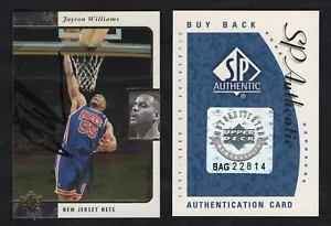 1995-96 UD SP Authentic w/COA Jayson Williams Buyback on Card Auto #87 NJ Nets - Picture 1 of 9
