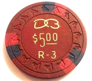 $5 DORADO BEACH Hotel Casino DB RedBluRed ficha de póquer Puerto Rico molde de caballo - Imagen 1 de 2