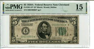 FR 1951-D* STAR 1928A $5 Federal Reserve Note PMG 15 CHOICE FINE - Picture 1 of 1