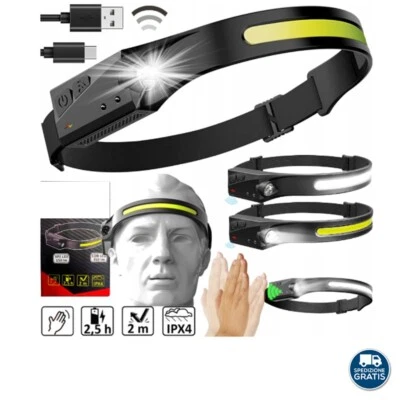 Lampada Torcia Frontale Led Lavoro Impermeabile IPX4 Lunga Durata Professionale - Immagine 1 di 4