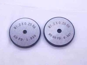 NEW M1.2 X .25 6g SOLID THREAD RING GAGES 1.2 0.25 GO NO GO PD'S = 1.020 & .967 - Picture 1 of 1