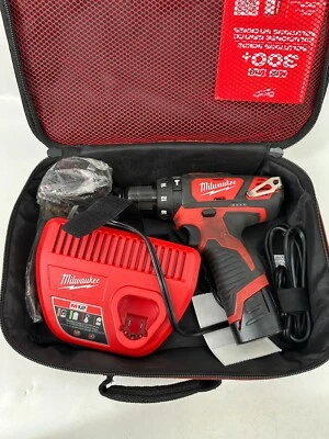 Milwaukee 2408-20 M12 12V Volt Cordless 3/8" Hammer Drill Driver Kit - Image 1 of 4