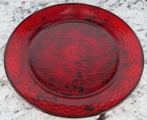 CRISTAL D'ARQUES-DURAND antike rubinrote Speiseteller 10" Top mehrere - Bild 1 von 4