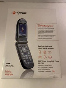 Vintage Sanyo SCP-7300 Flip Phone  Rl-7300 Sprint  Open Box - Photo 1 sur 6