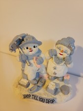 Encore 1990's Snow Buddies 'Shop Till You Drop' Snowman Girlfriends Statue 