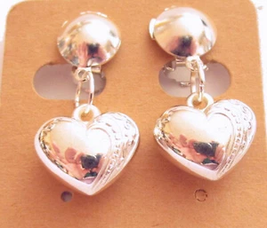 Ohrclips Clips silberf Herz Ohrringe Herzen - Bild 1 von 4