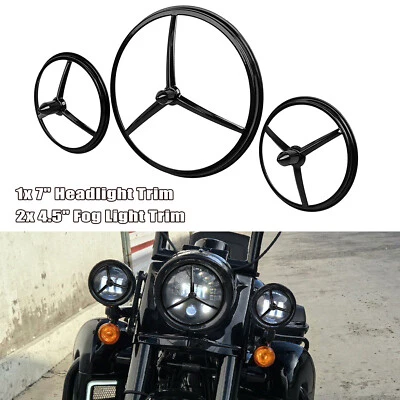 Faro estilo bala de 7"" + borde de luz de foco de 4-1/2" para Harley Dyna Softail Foto 1 de 4