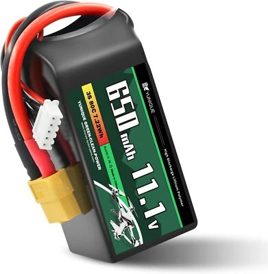 LiPo Akku 3S 11.1V 650mAh 80C XT30 für RC Drohnen, Flugzeuge und Autos - Bild 1 von 3