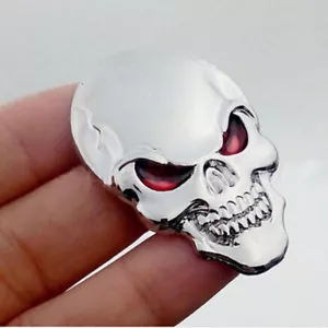 3D Metal Skull Bone Sticker Car Exterior Body Emblem Badge Decal Car Accessories - Picture 1 of 12