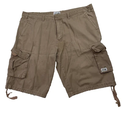 Pantalones Cortos Carga PRO CLUB Hombres 42 Marrón Pesado Exterior Bermudas Logo Rodilla Cincha 42x13 Foto 1 de 4