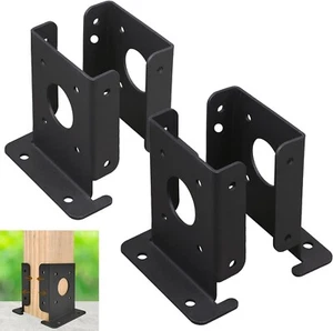 4Pcs Adjustable 4X4 Wood Fence Pergola Post Base Brackets Kit Heavy Duty Post - Picture 1 of 4