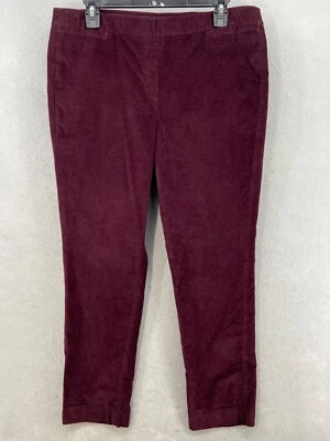Pantalones para mujer J. Jill talla 12 vino pana elástico suave pierna recta Foto 1 de 4