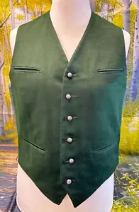 ⚜️ Herren Trachten Gilet grün mit Echt Silber Dutt`n Knöpfe Gr.50/52 ⚜️ - Bild 1 von 11