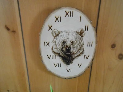 Handmade Clock Live Edge Wooden Clock, Laser Engrave Char - Image 1 of 4