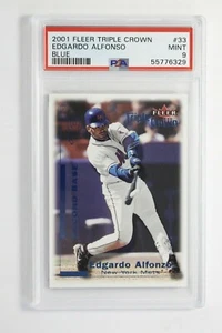 Fleer Triple Crown 2001 blu Edgardo Alfonso #33/25 PSA 9 come nuovo - Foto 1 di 2