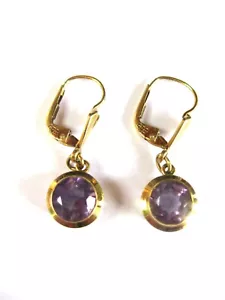 Oro Pendientes 585 con Amatista, 3,11G - Imagen 1 de 3