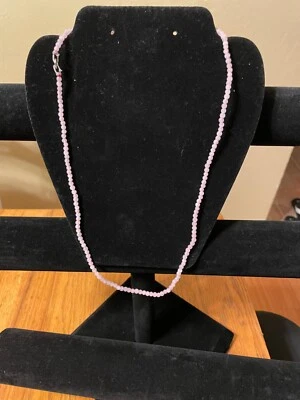 certified Burma jadeite jade small bead necklace in pink string- 翡翠A 貨 - Image 1 of 4