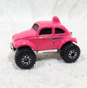 HOT WHEELS MICRO PARK N’ PLATES PINK VW BAJA BUG HOT BUG RACING 1983 RARE - Picture 1 of 8