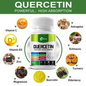 Quercetin 1000mg, Zinc, Vitamin C, Vitamin D, Magnesium - 9 in 1 Immune Support - Picture 1 of 10