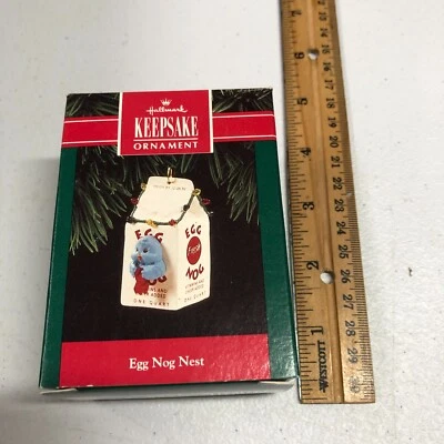 Украшение Hallmark Keepsake яйцо гнездо ног синяя птица с коробкой 1992 - Изображение 1 из 4