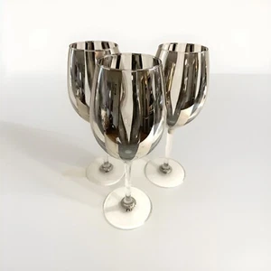 3 Vertical Stripe Parisian Platinum Marc Blackwell Glasses Wine Pattern MBYVESPP - Picture 1 of 3