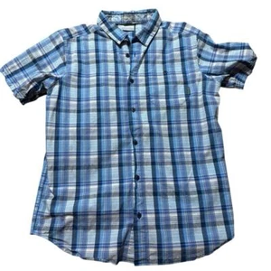 Columbia Regular Fit Blue Multicolor Plaid Button Up Shirt Men’s Size Large - Picture 1 of 4